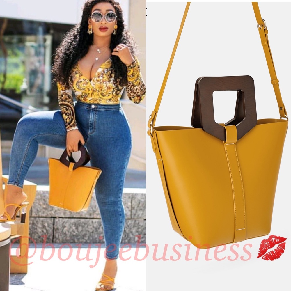 ZARA Wood Handle Shopper Bag - Picture 8 of 8